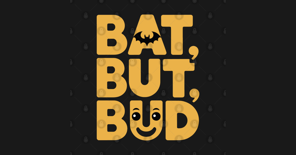 Humorous Word Stack Featuring a Tiny Bat and Cartoon Smile - Bats - T ...
