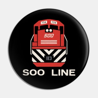 Soo Line Railroad Train Engine T-Shirt Pin