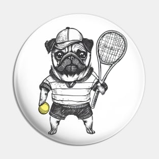 Tennis Pug Pin