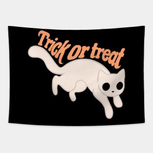 Trick or treat halloween ghost cat Tapestry