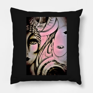 art deco neon Jacqueline Mcculloch Pillow