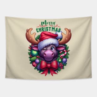 Merry Christmoose Moose Christmas 2024 Tapestry