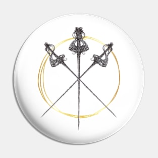 Fencing Gold Duel Swords Pin