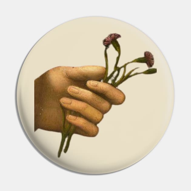 Aesthetic Hand with Flower detail Pin by WrittersQuotes