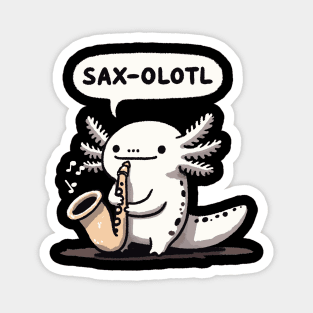 Saxolotl Saxophone Axolotl Magnet