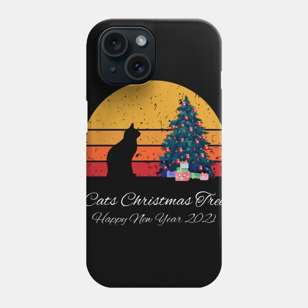 Cat christmas tree xmas gift funny Phone Case by Blue Diamond Store