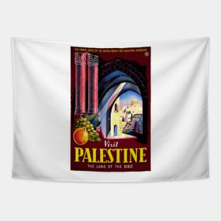 Visit Palestine, Land of the Bible - Vintage Travel Poster Design Tapestry