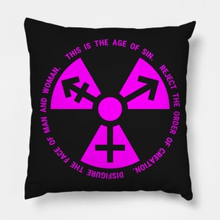 Trans Radiation - Papal Text - Fuchsia(-ish) Pillow