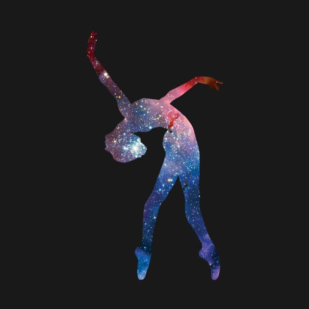 Galaxy ballerina / dancer / gymnast - backbend (galaxy texture) - ballet lover / gymnastics lover / yoga lover by Vane22april