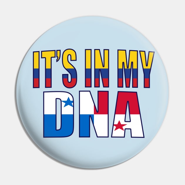 Colombian And Panamanian Mix Heritage DNA Flag Pin by Just Rep It!!