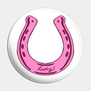 Pink Lucky Horse Shoe Pin