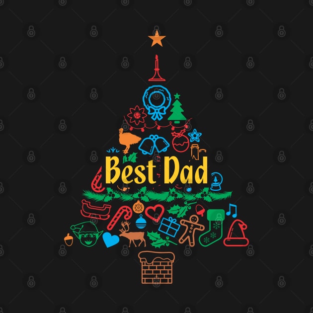 Best Dad Holiday Present 2 - Funny Christmas Gift by Vector-Artist