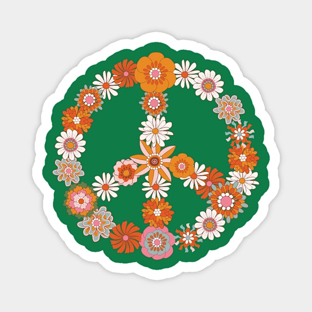 Floral Peace Magnet by Creativity Haven