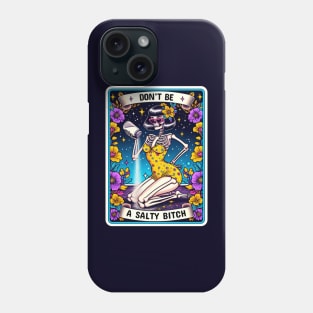 "The Salty Bitch" Skeleton Funny Tarot Card Phone Case