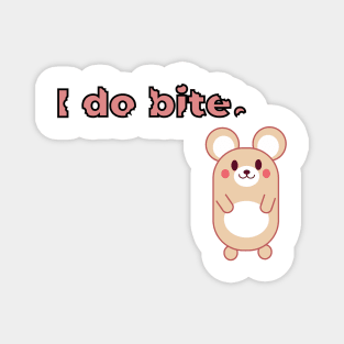 I do bite. cute 2 (Black frame) Magnet