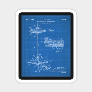 Hi Hat Drum Patent - Drummer Art - Blueprint Magnet