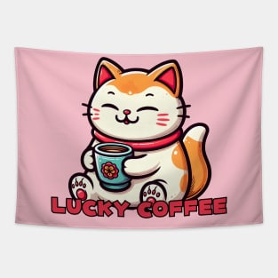 Maneki Neko Coffe cat Tapestry