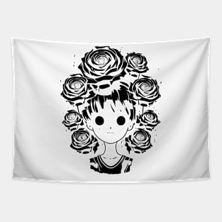 Hollow roses face Tapestry