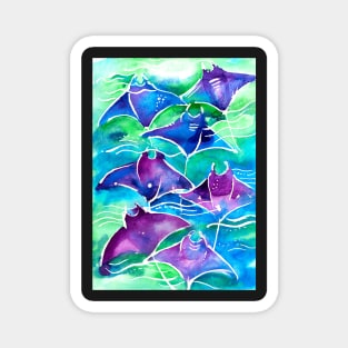 Manta Ray Watercolor Painting Magnet