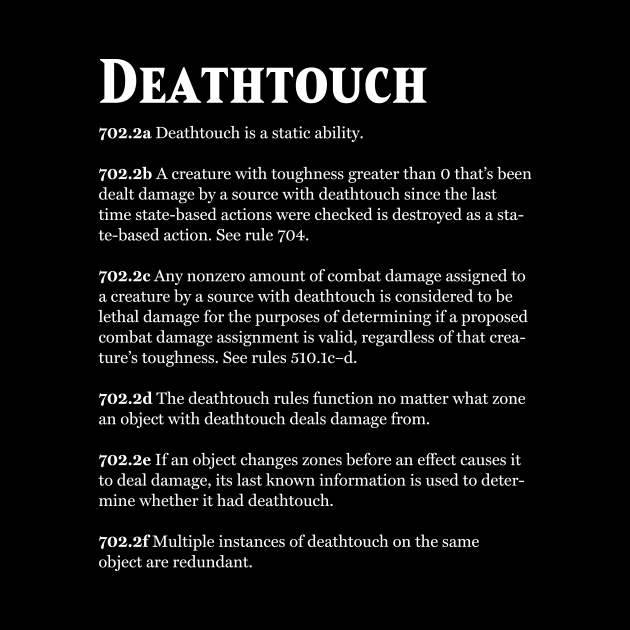 Magic the Gathering - Keyword Deathtouch Rules Text by Saschken