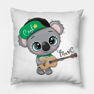 Cute koala with a guitar. Pillow