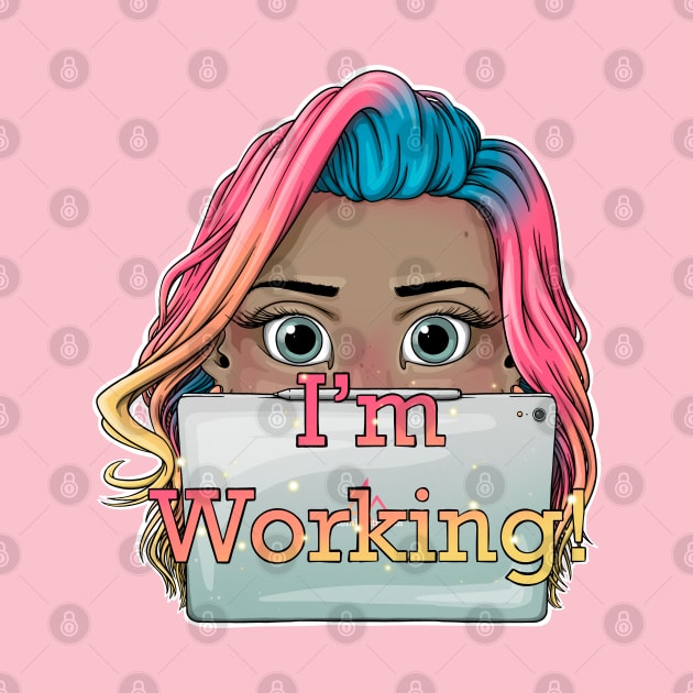 Reva Prisma I'm working face emoji by Mei.illustration