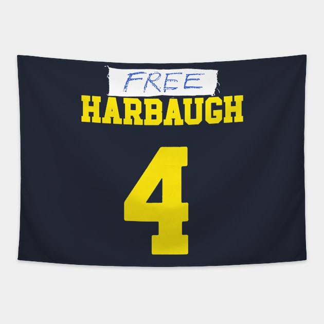 Free Harbaugh Shirt For Men Women Tapestry by Y2KERA