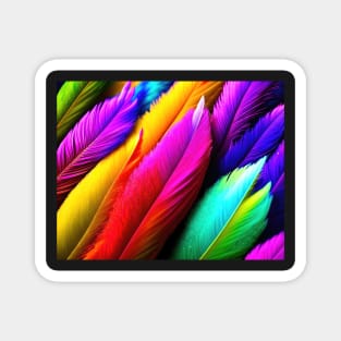 Abstract bright coloured feathers illustration Magnet