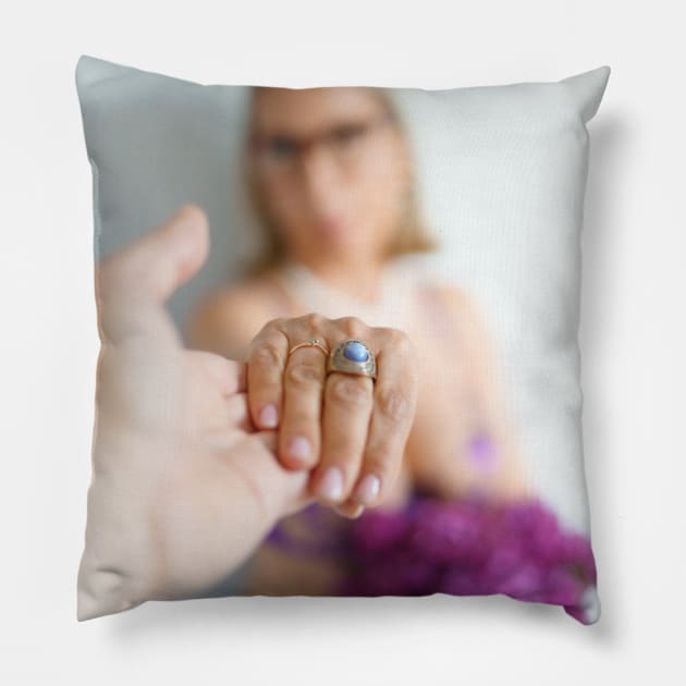 Marry Me! Photograph Featuring Two Hands Pillow by FotoStoriesArt