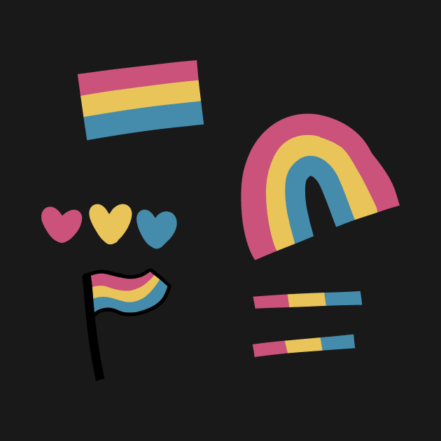 pansexual flag rainbow hearts sticker pack lgbtq by saraholiveira06