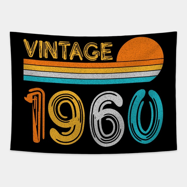 Vintage 1960 Happy 63rd Birthday Retro Tapestry by myreed