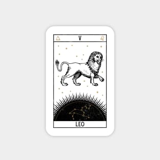 Leo Distressed Goth Tarot Zodiac Sign Magnet