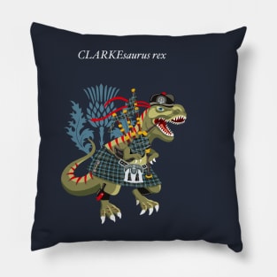 Clanosaurus CLARKsaurus Rex Clark Family Tartan Clarke Plaid Pillow