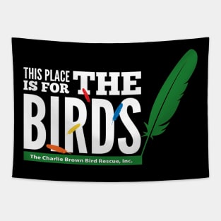 CB for the birds 2 - white type Tapestry