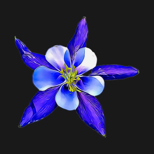 Colorado State Flower Aquilegia Coerulea Colorado Blue Columbine by BubbleMench