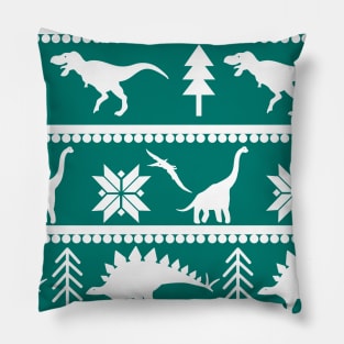 Dinosaur Fair Isle Pattern (Green) Pillow
