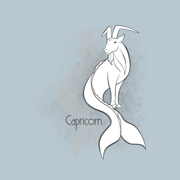 Zodiac sign Capricorn - Black and white lineart by Red Fody