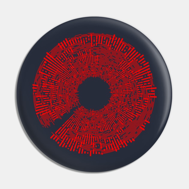 Red Mech Bot Eye Pin by AKdesign