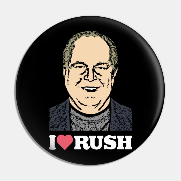 I Love Rush  Rush Limbaugh Pin by CelestialCharmCrafts