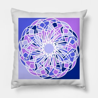 Square print with geometric repeated shapes in random bright neon colors Pillow