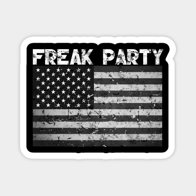 Freak Party Freak American Flag Vintage Magnet by Bluebird Moon