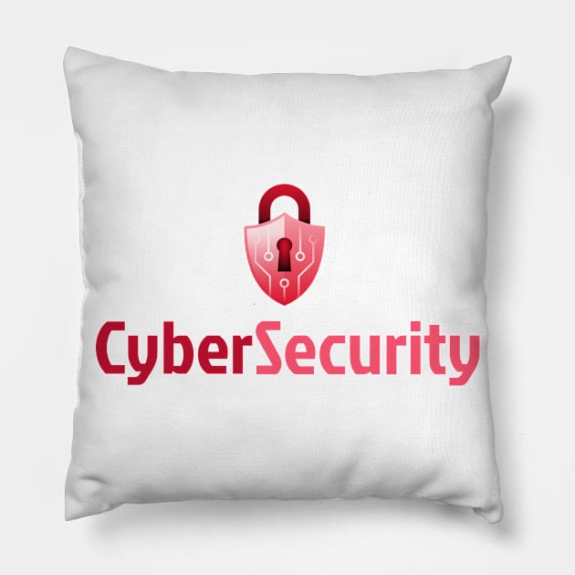 Cyber Security Lock Red Pillow by Cyber Club Tees