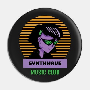 Synthwave Cyberpunk Music Club Pin