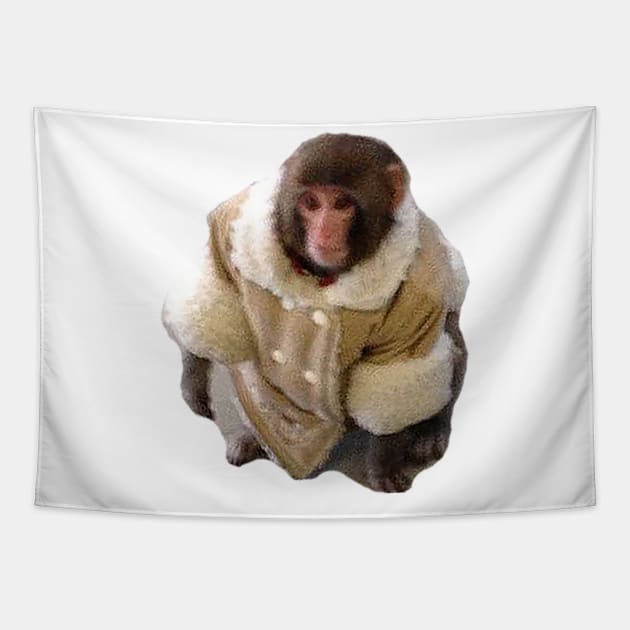 Stylish Yet Illegal Monkey Found Roaming Ikea Meme Sticker Tapestry by aterkaderk