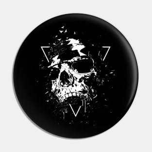 Skull X (bw) Pin