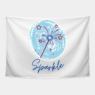 Patriotic Stars and Sparke Design Tapestry