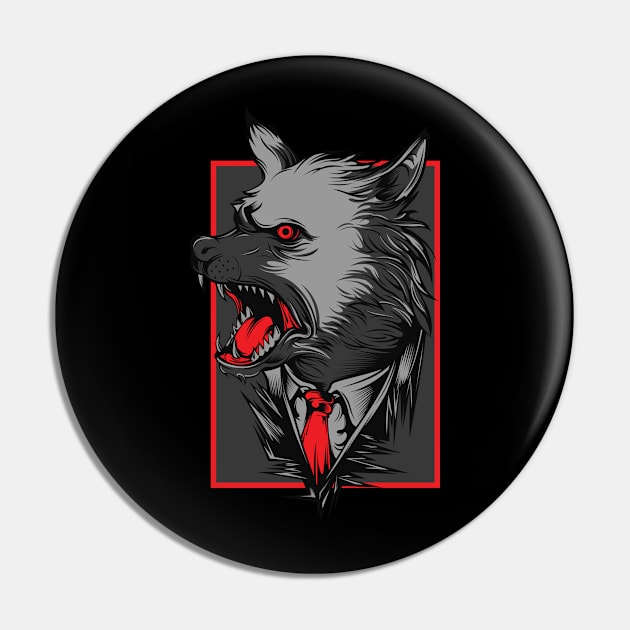 Angry black wolf t-shirt Pin by IrinaEA