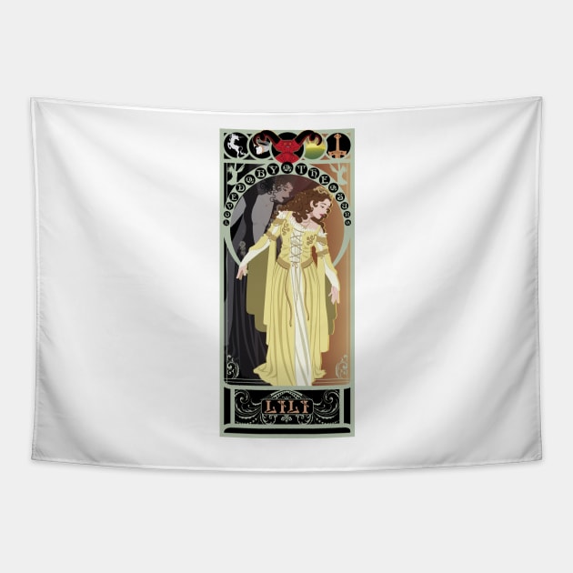 Lili - art nouveau - Legend Tapestry by captainlaserbeam