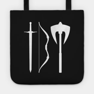 You have my sword and my bow and my axe III - White - Fantasy Tote