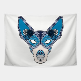 Mardi Gras Hound Blue Tapestry